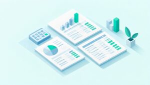 Abstract layered financial statement panels